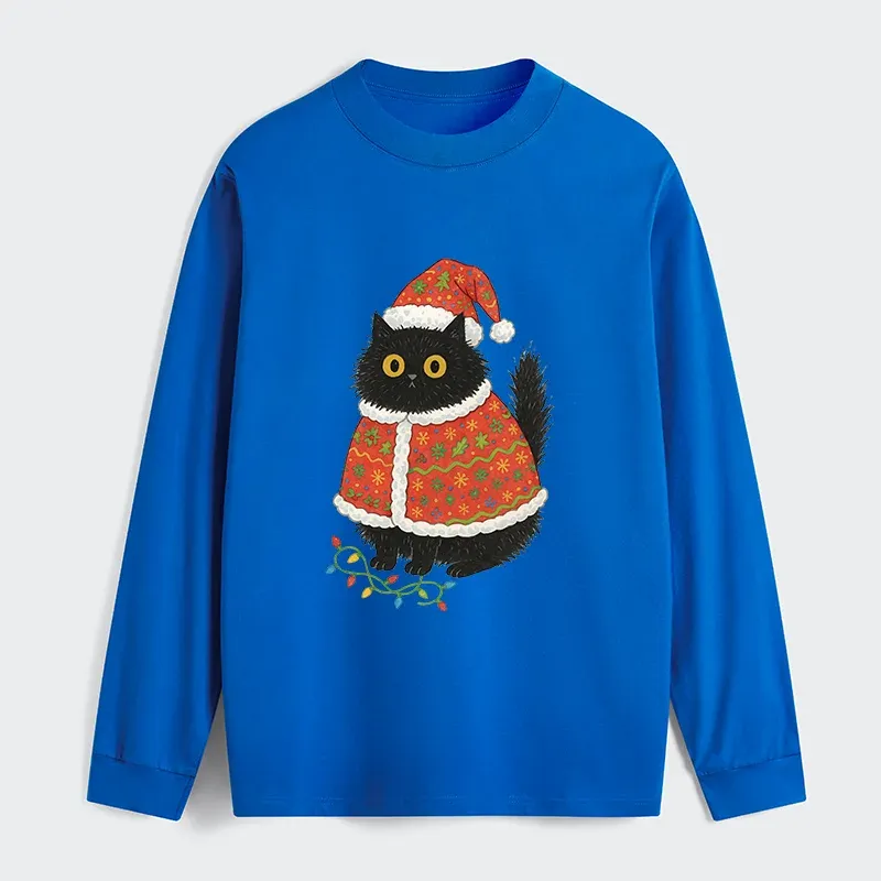 Tokyo-Tiger Cat Wearing Santa Hat Classic Long Sleeve T-Shirt