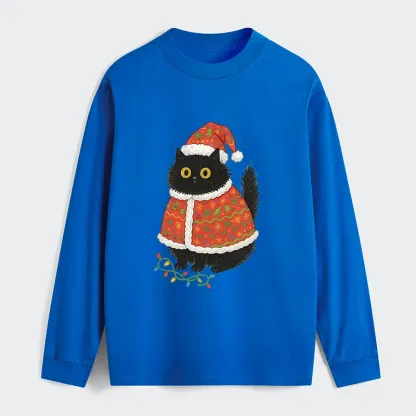 Tokyo-Tiger Cat Wearing Santa Hat Classic Long Sleeve T-Shirt