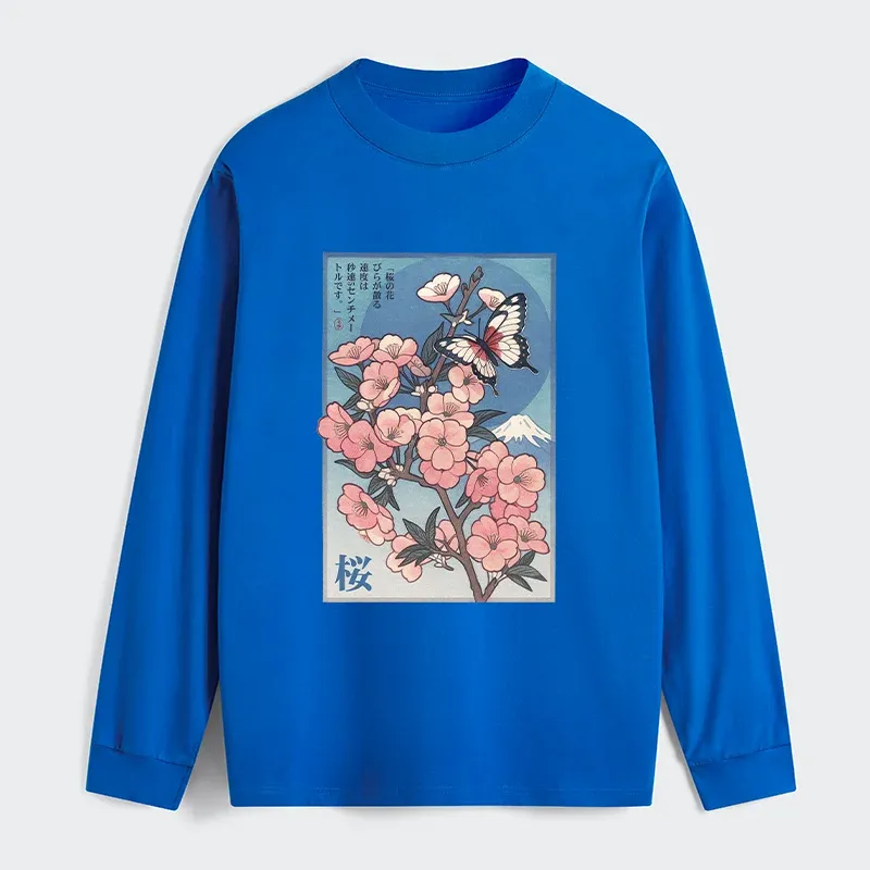 Tokyo-Tiger Ukiyoe Japanese Cherry blossoms Poster Classic Long Sleeve T-Shirt