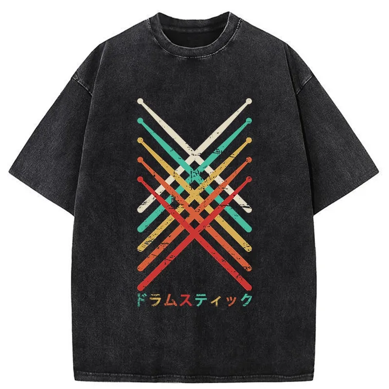 Tokyo-Tiger Japanese Drumsticks Washed T-Shirt