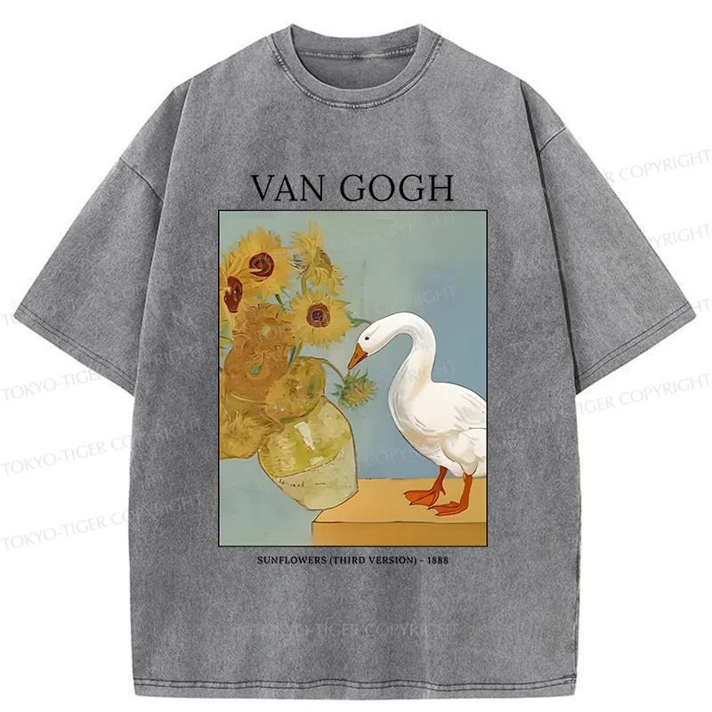 Tokyo-Tiger Van Gogh And Geese Washed T-Shirt