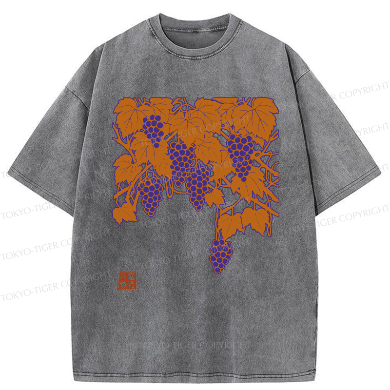 Tokyo-Tiger Flourishing Grapevines Washed T-Shirt