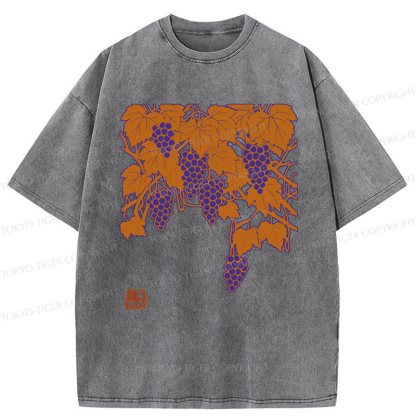 Tokyo-Tiger Flourishing Grapevines Washed T-Shirt