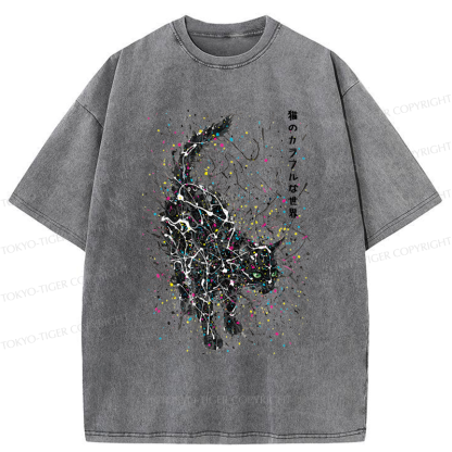 Tokyo-Tiger In the Spectrum of Cats Washed T-Shirt