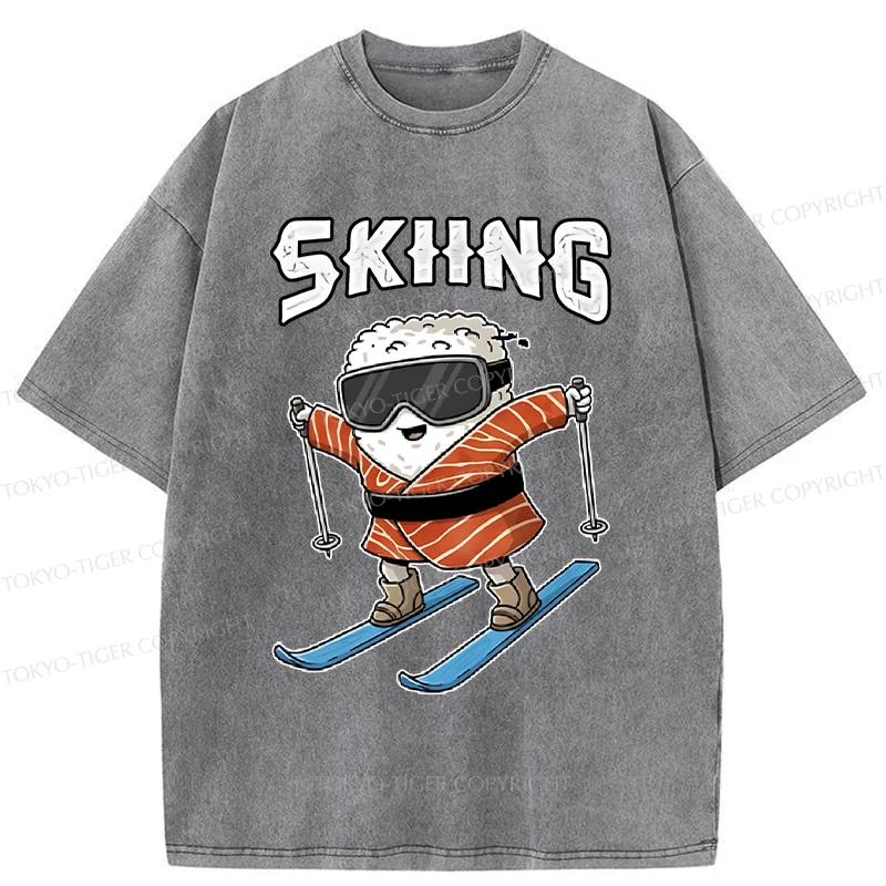 Tokyo-Tiger Sushi Ski Japan Washed T-Shirt