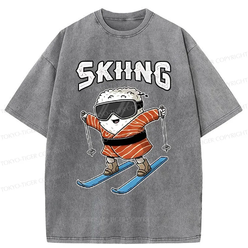 Tokyo-Tiger Sushi Ski Japan Washed T-Shirt
