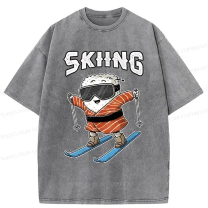 Tokyo-Tiger Sushi Ski Japan Washed T-Shirt