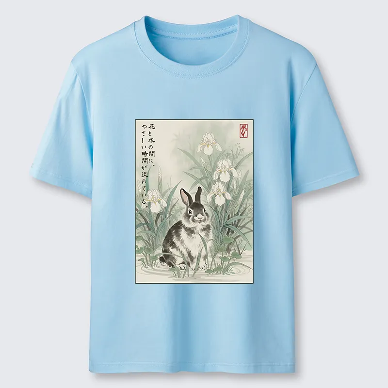 Tokyo-Tiger Little Rabbit Beneath the Blooming Irises Classic T-Shirt