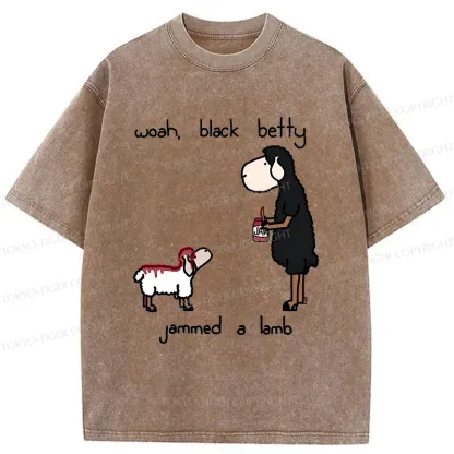 Tokyo-Tiger Spread Jam On The Lamb Washed T-Shirt