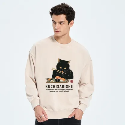 Tokyo-Tiger Cat：Not Hungry, Just Bored Washed Sweatshirt