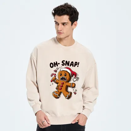 Tokyo-Tiger Oh Snap The Gingerbread Man's Christmas Chaos Washed Sweatshirt
