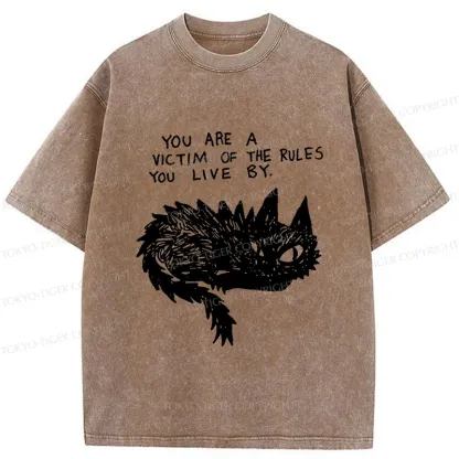 Tokyo-Tiger Funny Black Cat Meme Washed T-Shirt