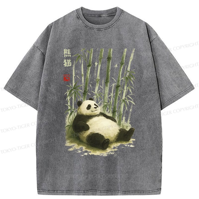 Tokyo-Tiger The Adorably Clumsy Panda Washed T-Shirt