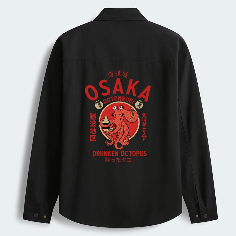 Tokyo-Tiger Drunken Octopus Japan Men's Corduroy Work Jacket