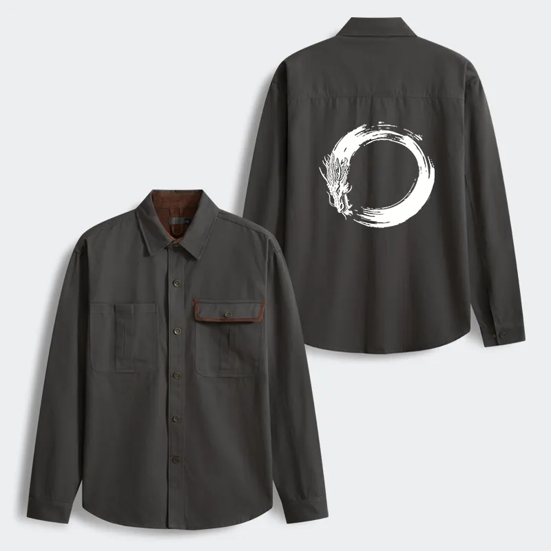 Tokyo-Tiger Dragon's Circle Men's Corduroy Work Jacket