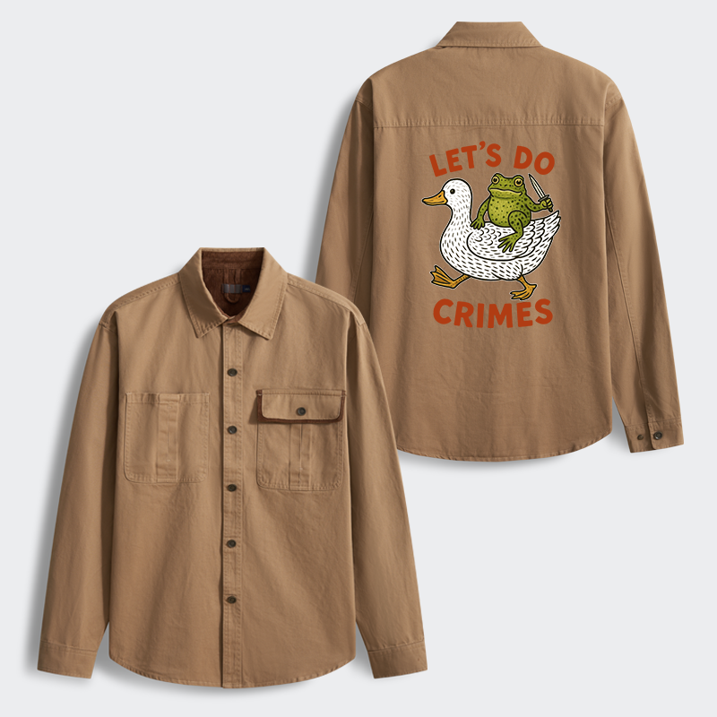 Tokyo-Tiger Frog Ready To Commit Crime Men's Corduroy Work Jacket