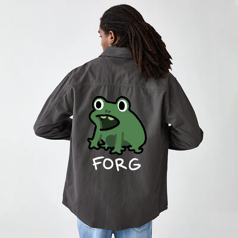 Tokyo-Tiger Funny Forg Japan Men's Corduroy Work Jacket