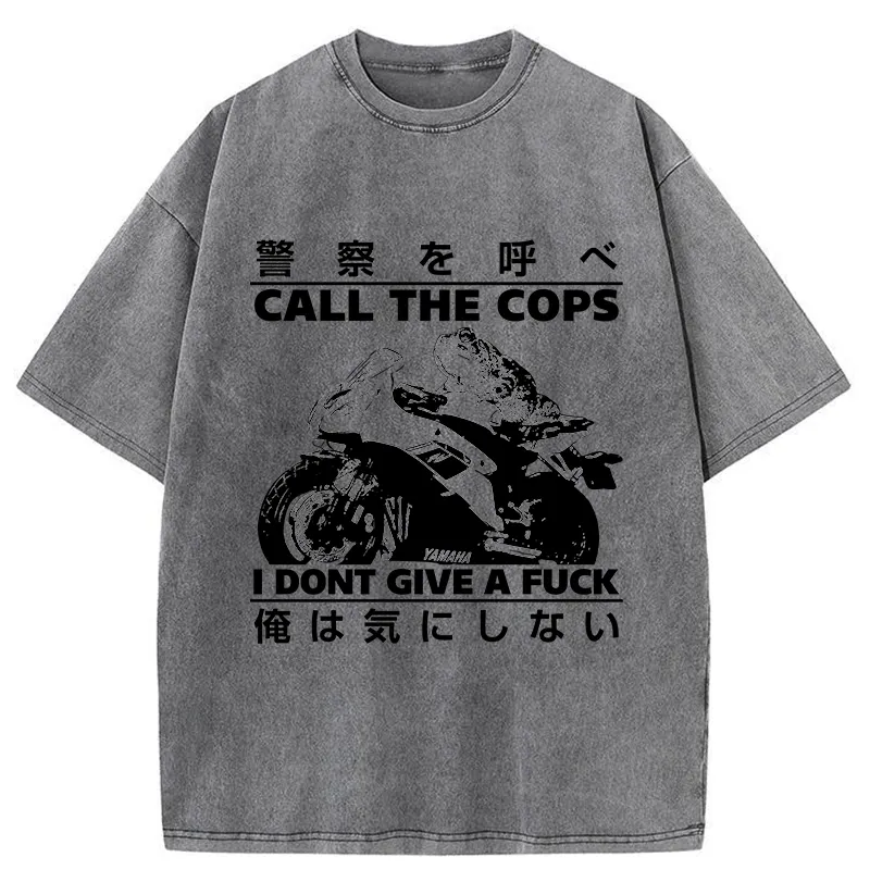 Tokyo-Tiger Funny Frog Riding A Motorcycle Washed T-Shirt