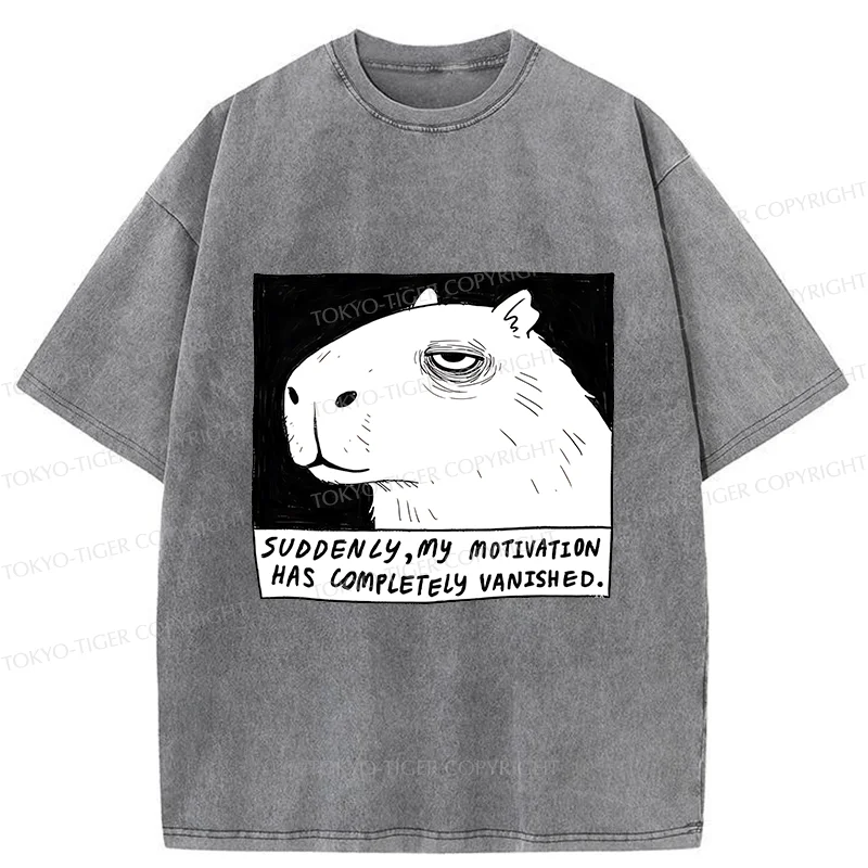 Tokyo-Tiger Power Has Completely Disappeared Washed T-Shirt