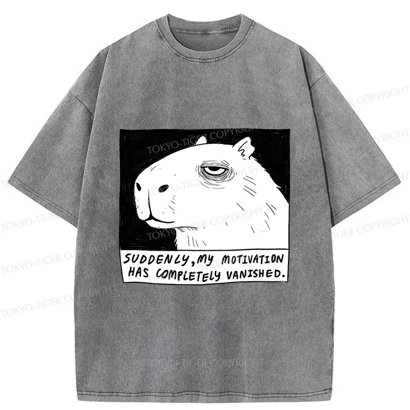 Tokyo-Tiger Power Has Completely Disappeared Washed T-Shirt