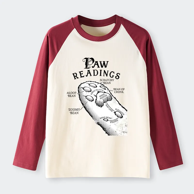 Tokyo-Tiger Funny Cat Paws Raglan Long Sleeve T-shirt
