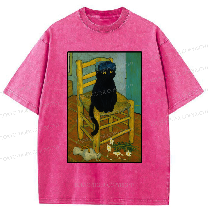 Tokyo-Tiger Black Cat or Van Gogh Washed T-Shirt