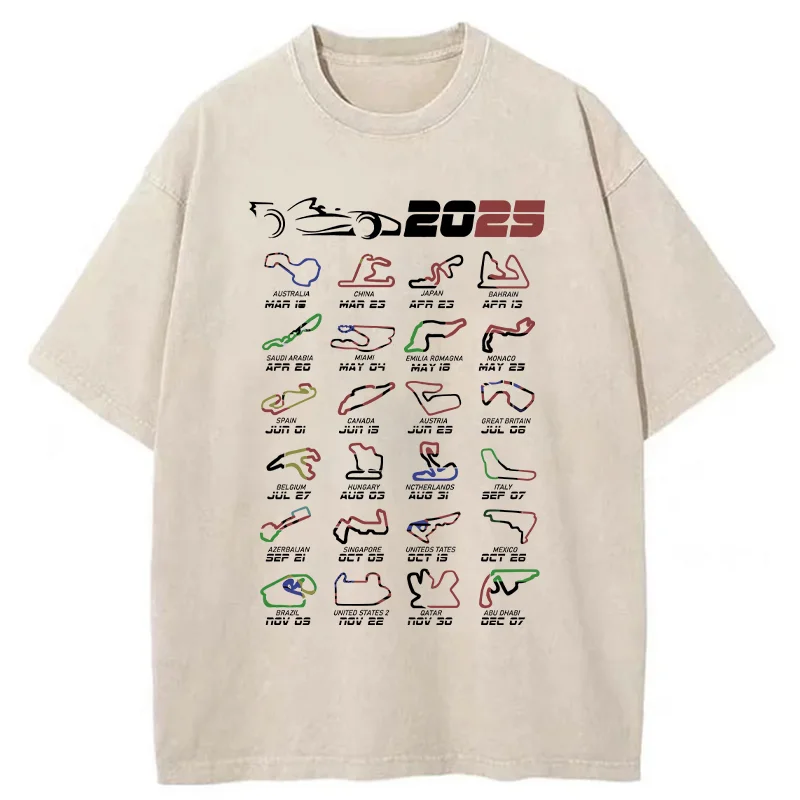 Tokyo-Tiger The 2025 Racing Map Washed T-Shirt