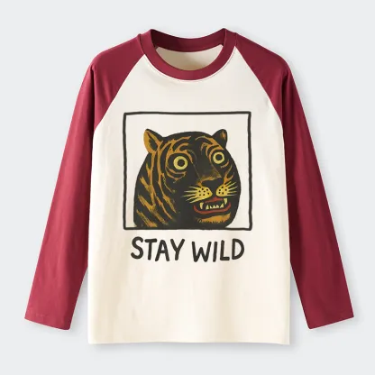 Tokyo-Tiger Silly And Cute Tiger Raglan Long Sleeve T-shirt