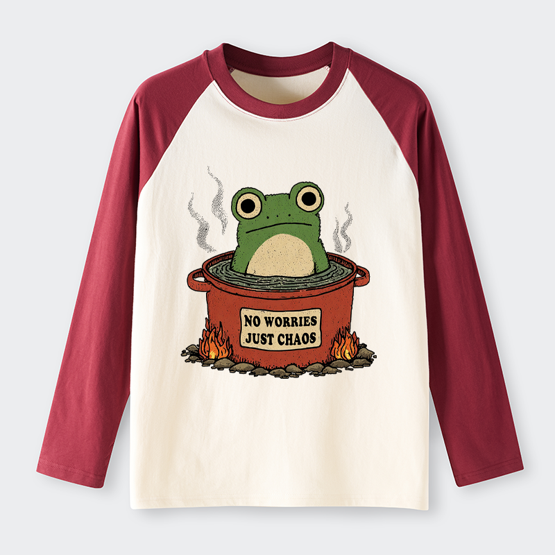 Tokyo-Tiger Frog：No Worries，Just Chaos Raglan Long Sleeve T-shirt