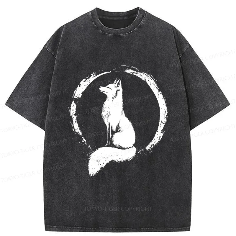 Tokyo-Tiger Fox Zen Washed T-Shirt Sale