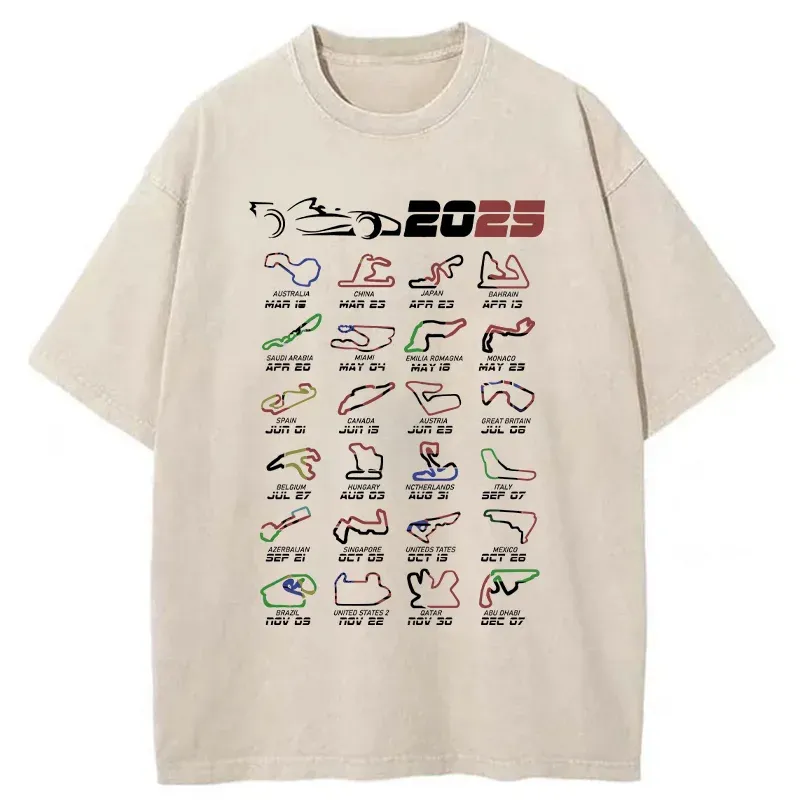 Tokyo-Tiger The 2025 Racing Map Washed T-Shirt