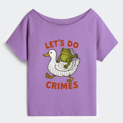 Tokyo-Tiger Frog Ready To Commit Crime Off Shoulder T-Shirt