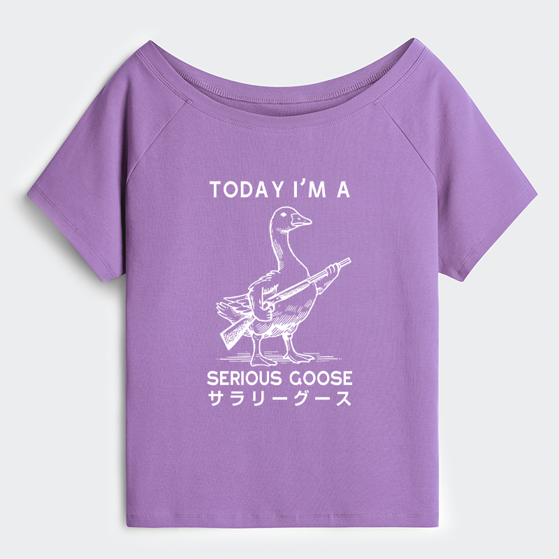 Tokyo-Tiger Serious Stupid Goose Off Shoulder T-Shirt