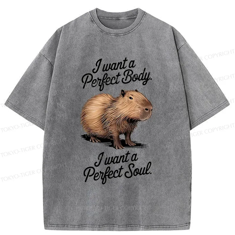 Tokyo-Tiger Capybaras Want Perfection Washed T-Shirt Sale