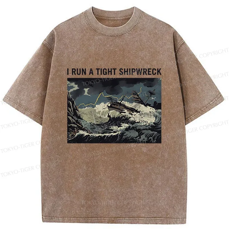 Tokyo-Tiger Shipwreck Meme Washed T-Shirt