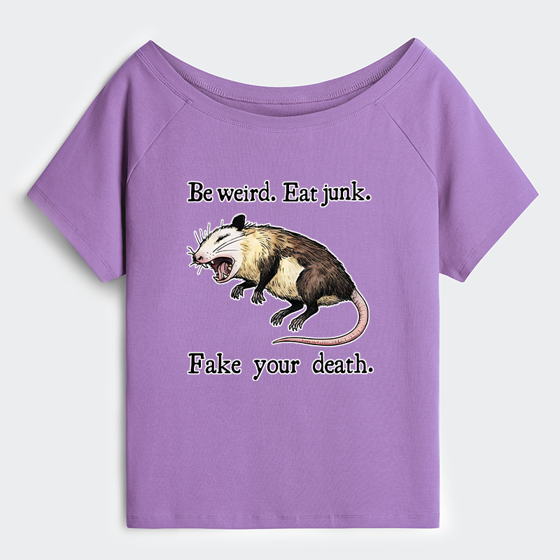 Tokyo-Tiger Possum Playing Dead Off Shoulder T-Shirt