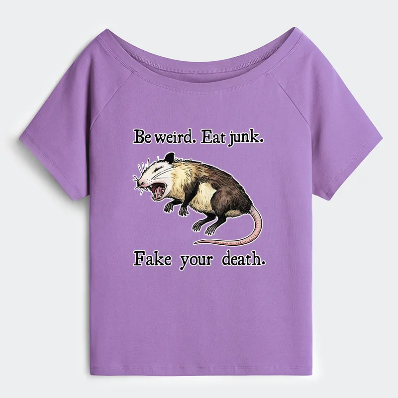 Tokyo-Tiger Possum Playing Dead Off Shoulder T-Shirt