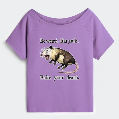 Tokyo-Tiger Possum Playing Dead Off Shoulder T-Shirt