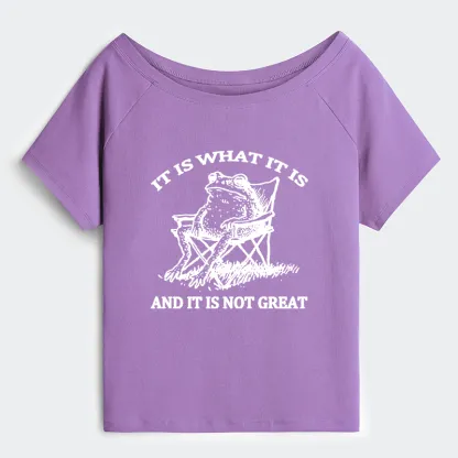 Tokyo-Tiger Resting Frog Funny Off Shoulder T-Shirt