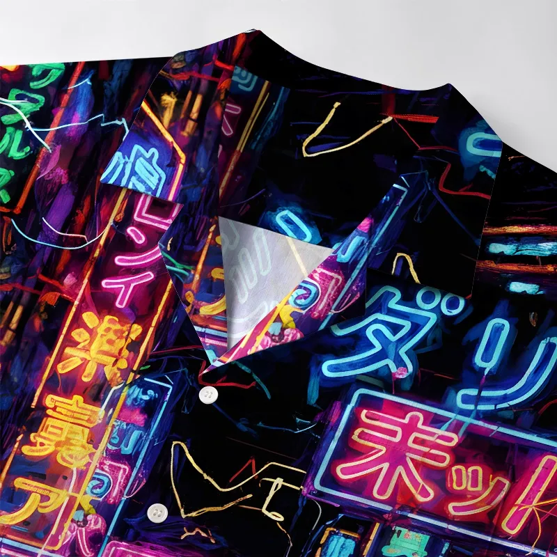 Tokyo-Tiger Tokyo Street Scene Aloha Hawaiian Shirt