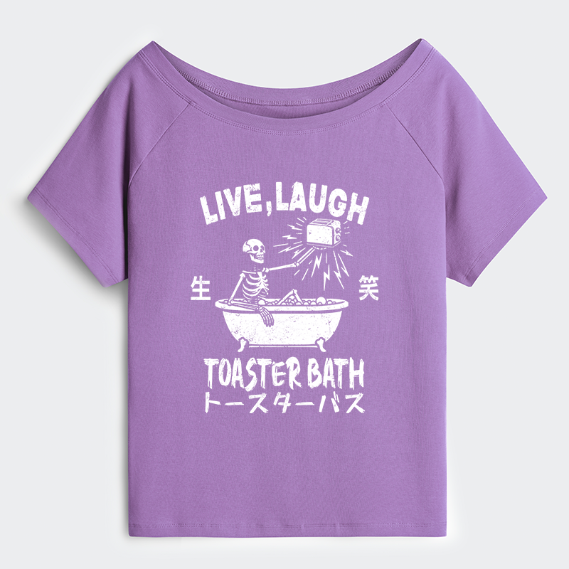 Tokyo-Tiger Funny Electric Shock Skeleton Off Shoulder T-Shirt