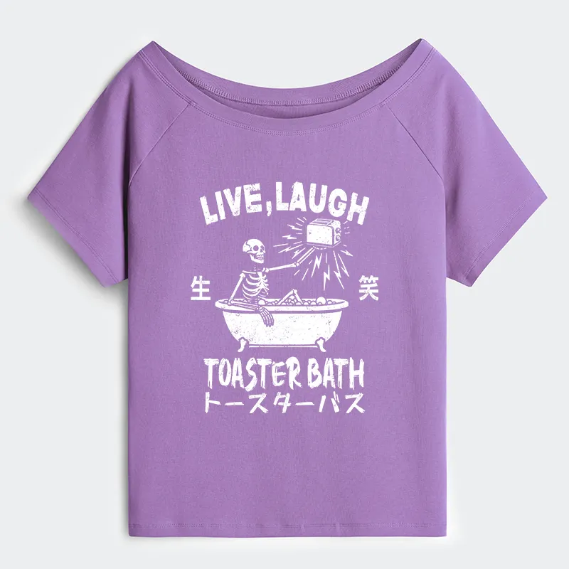 Tokyo-Tiger Funny Electric Shock Skeleton Off Shoulder T-Shirt