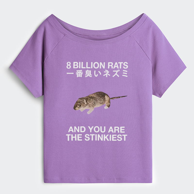 Tokyo-Tiger World's Stinkiest Rat Off Shoulder T-Shirt