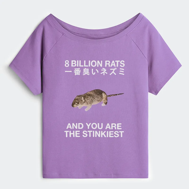 Tokyo-Tiger World's Stinkiest Rat Off Shoulder T-Shirt