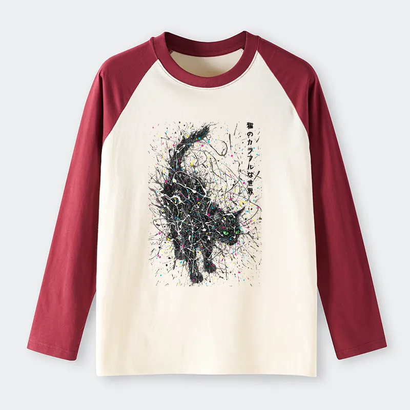 Tokyo-Tiger In The Spectrum Of Cats Raglan Long Sleeve T-shirt
