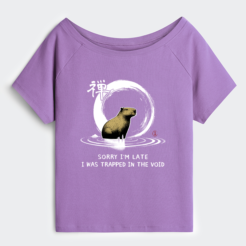 Tokyo-Tiger Zen Capybara Was Trapped In The Void Off Shoulder T-Shirt