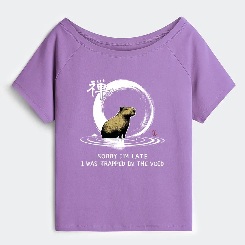 Tokyo-Tiger Zen Capybara Was Trapped In The Void Off Shoulder T-Shirt