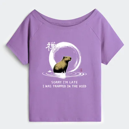 Tokyo-Tiger Zen Capybara Was Trapped In The Void Off Shoulder T-Shirt