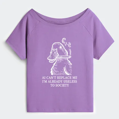 Tokyo-Tiger Smoking Duck Funny Shoulder T-Shirt