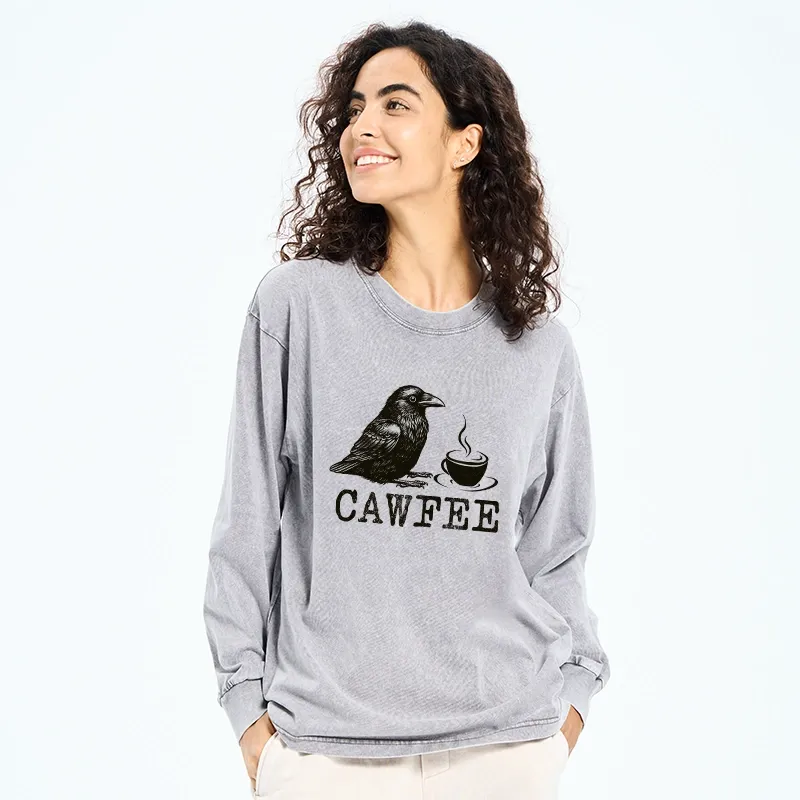 Tokyo-Tiger Cawfee Funny Japan Meme Washed Long Sleeve T-Shirt